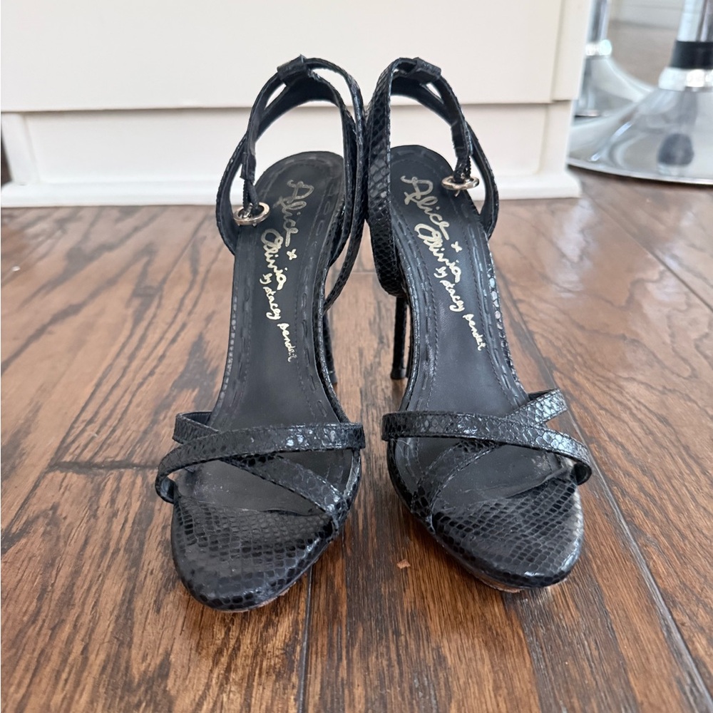 Alice + Olivia Black Strappy Heels size 6